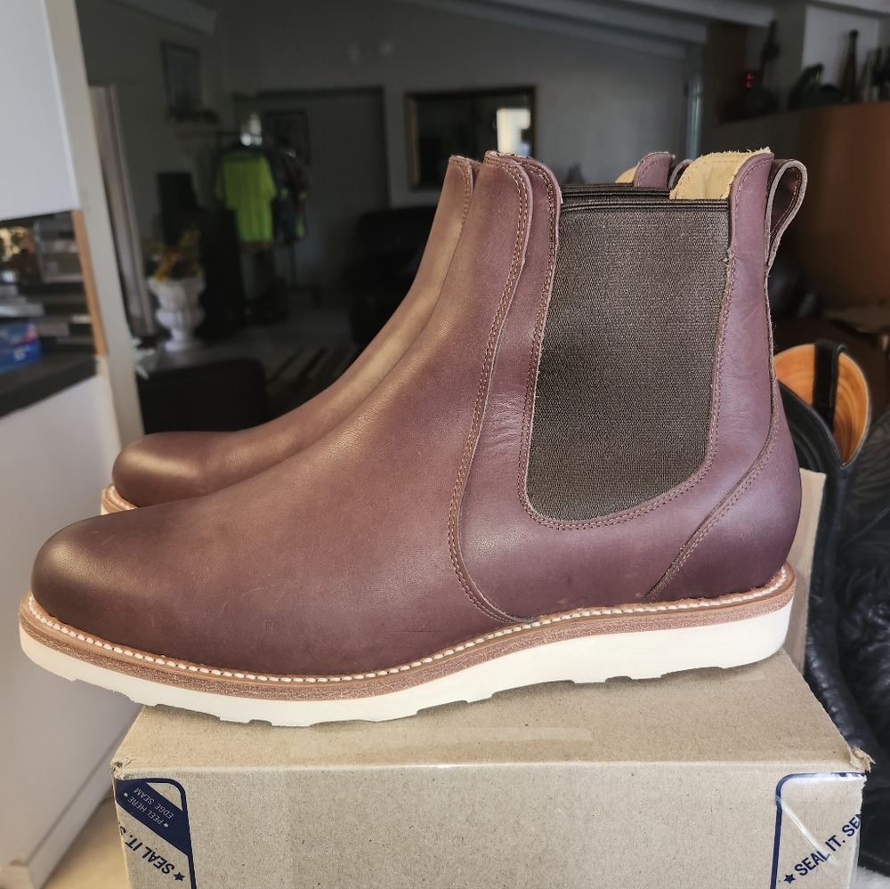 Men's Brown TECOVAS Leather Chelsea Boots 11.5EE